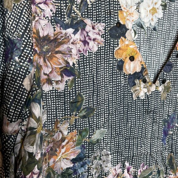 Johnny Was Blouse Floral V Neckline Bell Flare Sleeves Size S - Picture 3 of 6